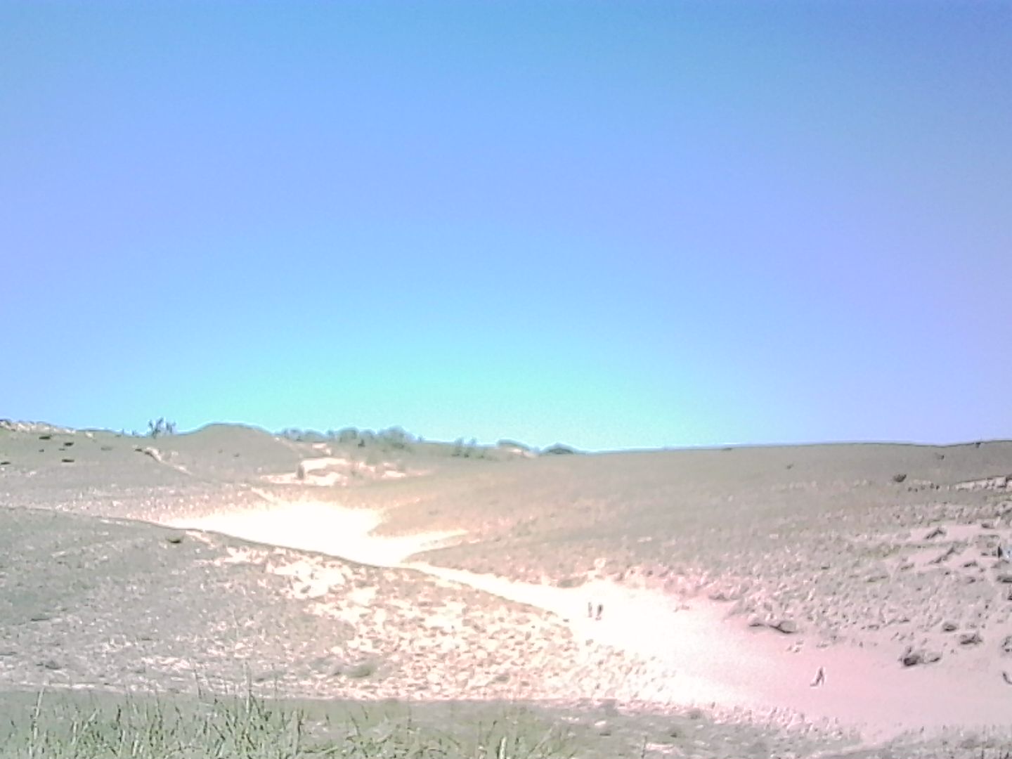 Dune crossing to Lake Michigan with people walking in the distance