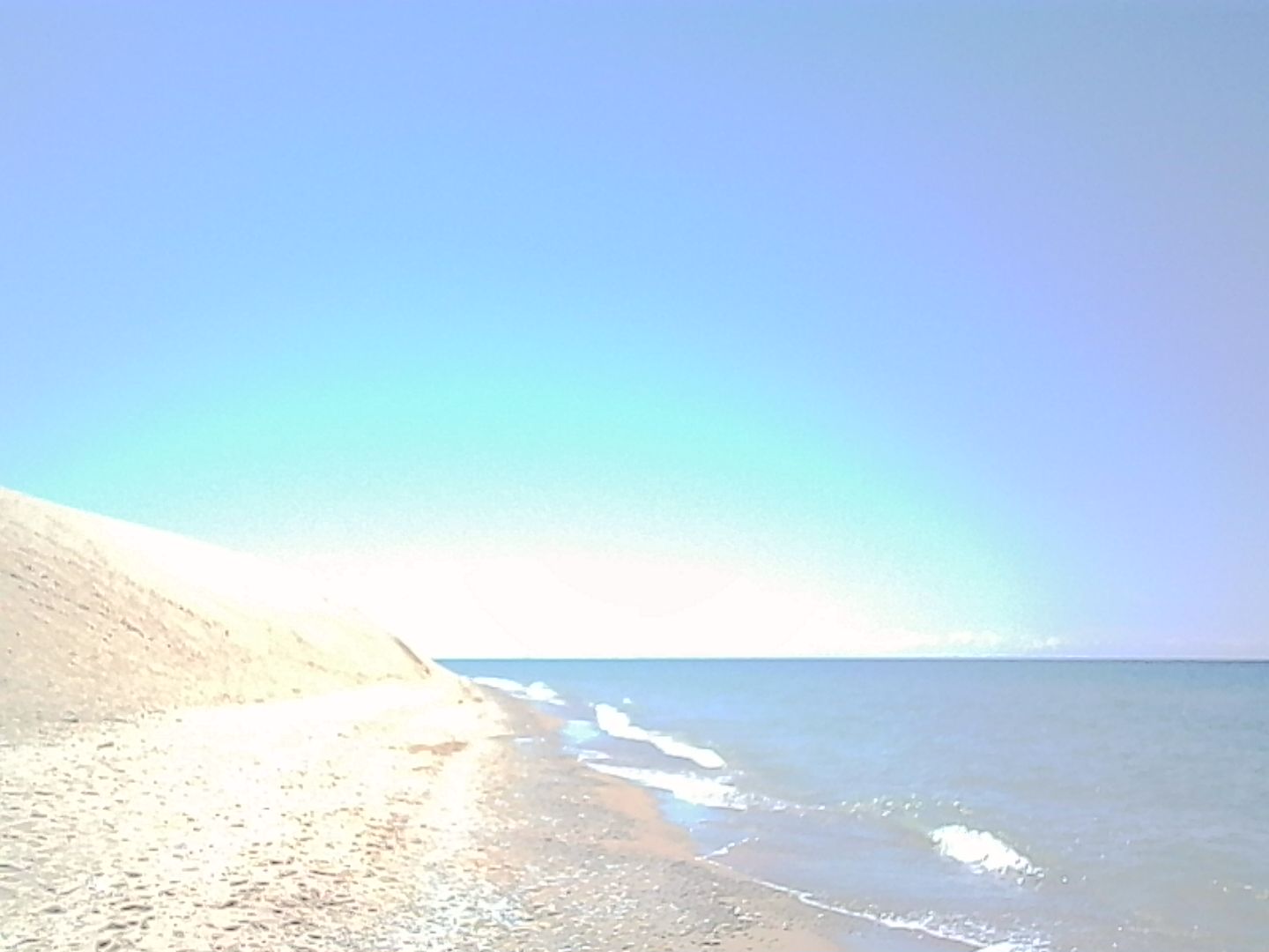 Lake Michigan coast against dunes